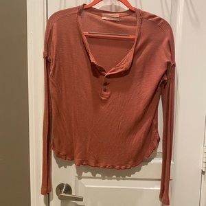 Urban outfitters coral long sleeve Henley